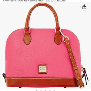 Dooney & Bourke Pebble Grain Zip Satchel Hot Pink